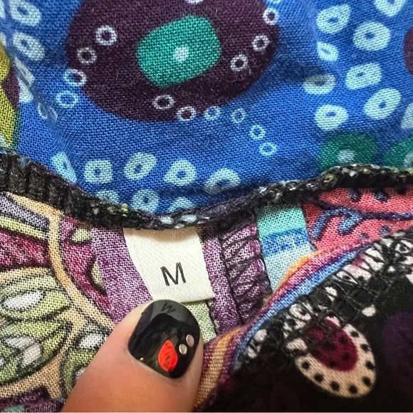 Colorful vintage patchwork overalls in size Medium boho hippie festival - Picture 5 of 8